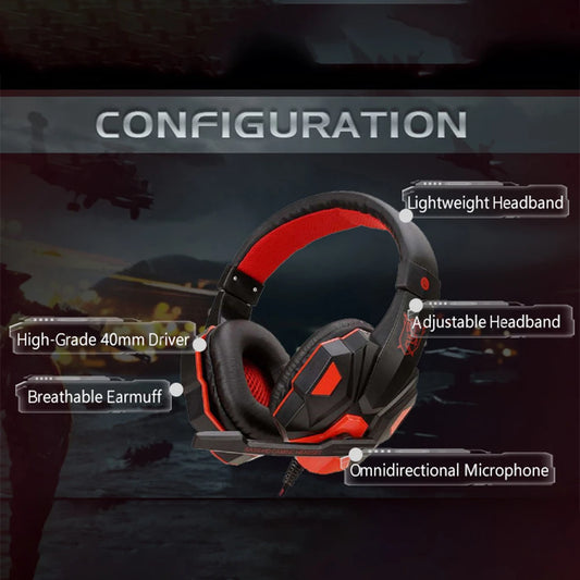 Headset Gamer com Fio - Compatível com PS4/PS5/Xbox/Smartphone/PC