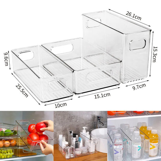 Caixa Transparente para Organização de Alimentos na Geladeira