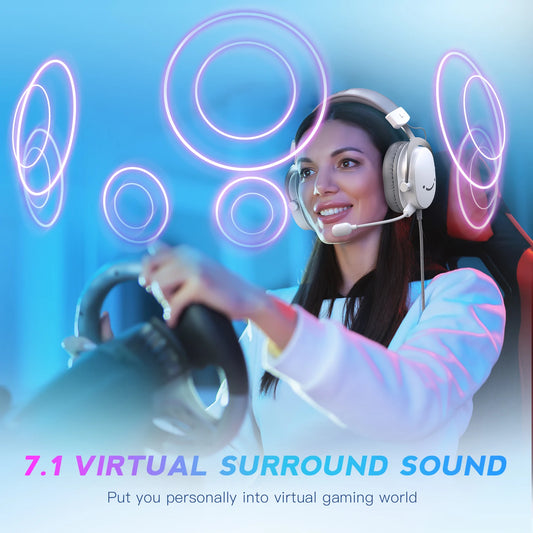 FIFINE H9W Headset Gamer USB 7.1 Surround com Microfone e Conexão 3.5mm!