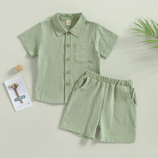 Conjunto Masculino: Camisa de Botão e Shorts Confortáveis para o Verão!