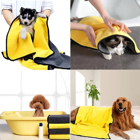 Toalhas secagem rápida, macias e absorventes para pets.