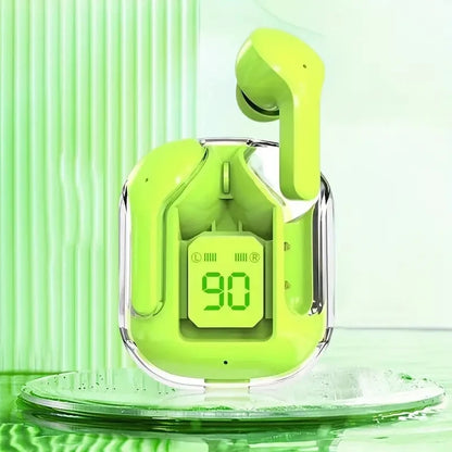 Fone de Ouvido Bluetooth T2 – Transparente, Hi-Fi e com Display LED