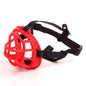 Focinheira de silicone macia ajustável para cães pequenos, médios e grandes, anti-mordidas, ideal para Doberman e Bulldog.