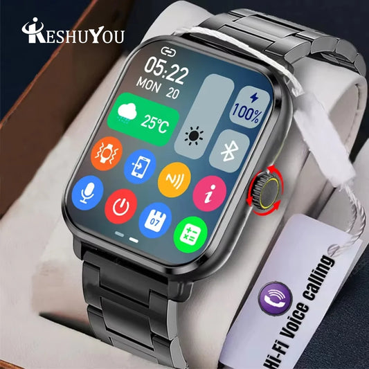 Smartwatch KESHUYOU H9 Pro MAX com tela HD 2,01", Bluetooth e funções esportivas
