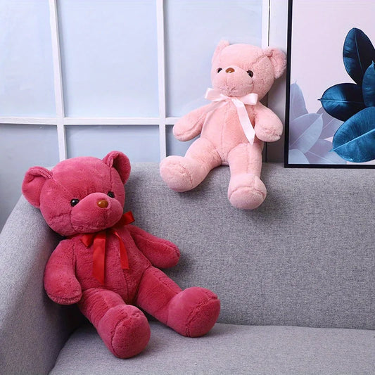 Urso de pelúcia com fita – presente decorativo e fofo.