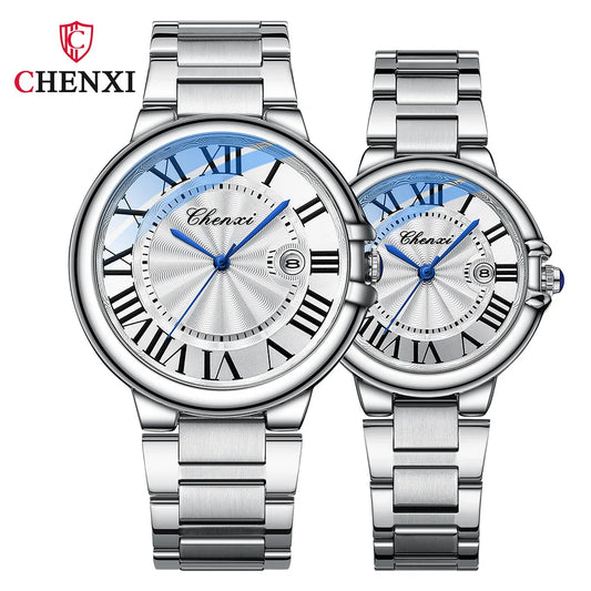 Relógio Feminino CHENXI 039 Luxo em Aço Prata