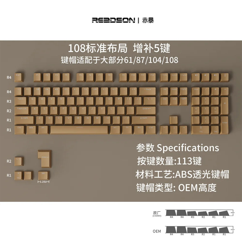 Keycaps brancos 108 teclas