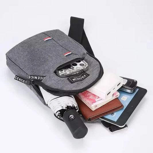 Bolsa de peito masculina transversal com grande capacidade para esportes e lazer