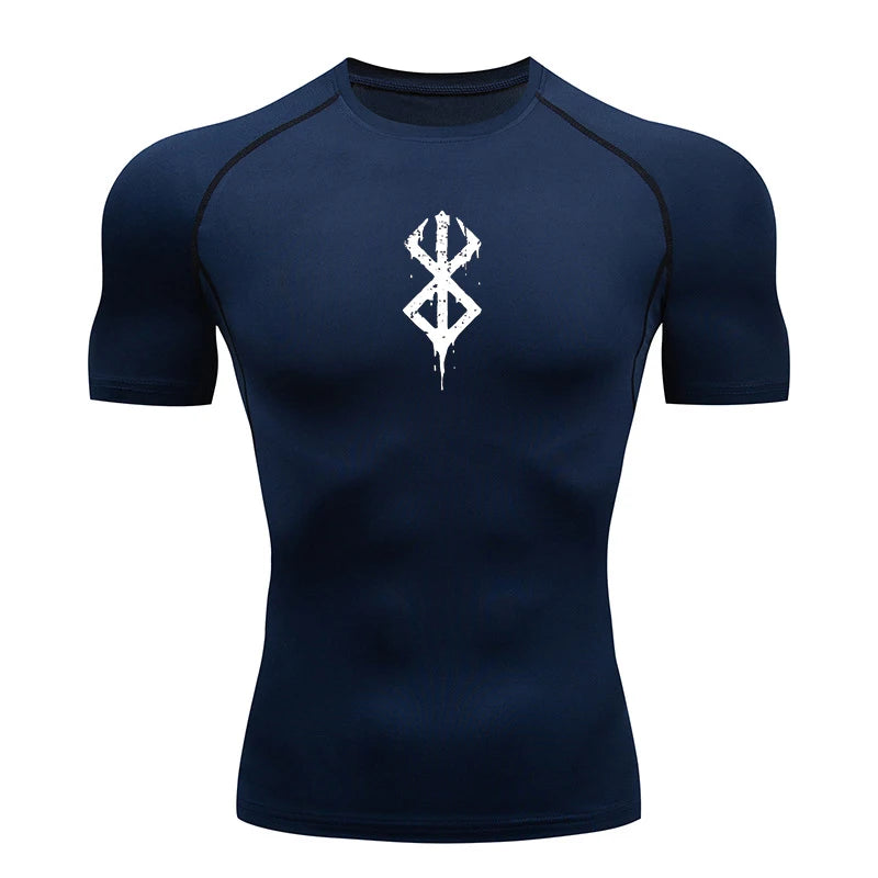Camiseta de compressão masculina – treino e secagem rápida.
