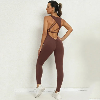 Macacão fitness sem costura – peça única para treino.