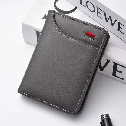 Carteira Masculina Ultra Fina em Couro PU!