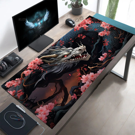 Mousepad Sakura Dragon XXL – Antiderrapante com Design de Dragão Chinês!