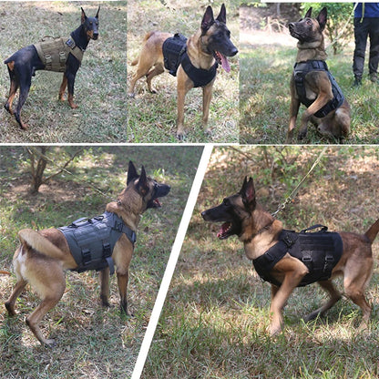 Colete tático com arreio e guia para cães de todas as raças.