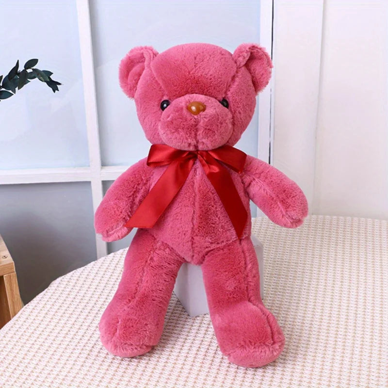 Urso de pelúcia com fita – presente decorativo e fofo.