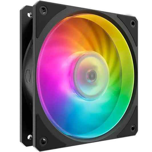 Ventilador Cooler Master 120mm, ARGB, LDB Bearing, resfriamento silencioso.