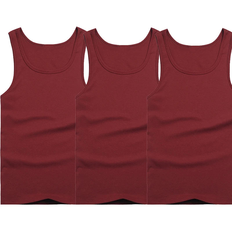 Kit 3 Regatas Masculinas 100% Algodão para Academia