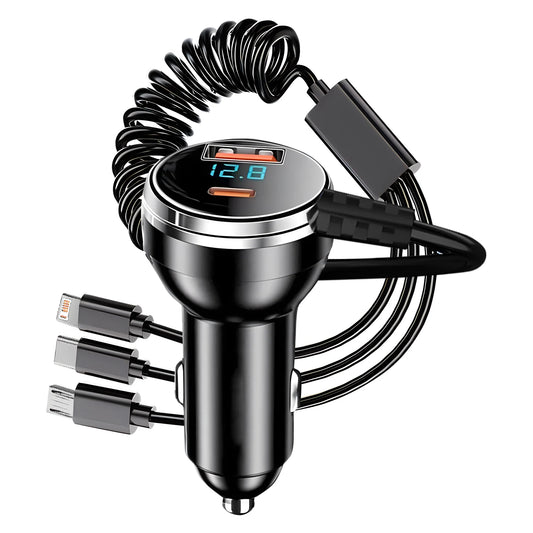 Carregador de Carro 230W 5 Portas PD & QC3.0 para iPhone, Samsung e mais!