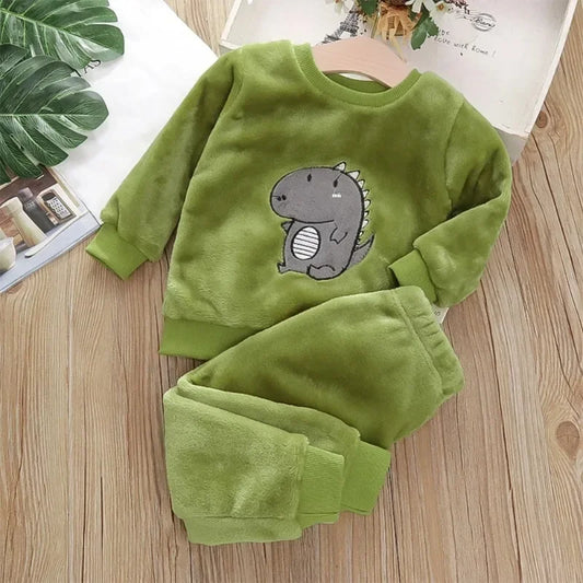 Conjunto de Pijama Infantil de Inverno – Flanela e Veludo Coral Grosso!