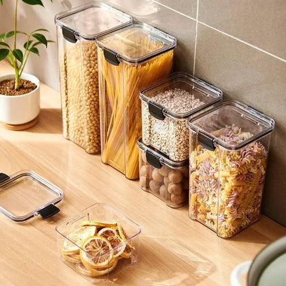 Recipientes Herméticos e Empilháveis para Armazenamento de Alimentos