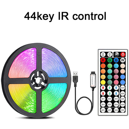 Fita de LED RGB 10m ou 20m com controle remoto para quarto, parede, festas e TV