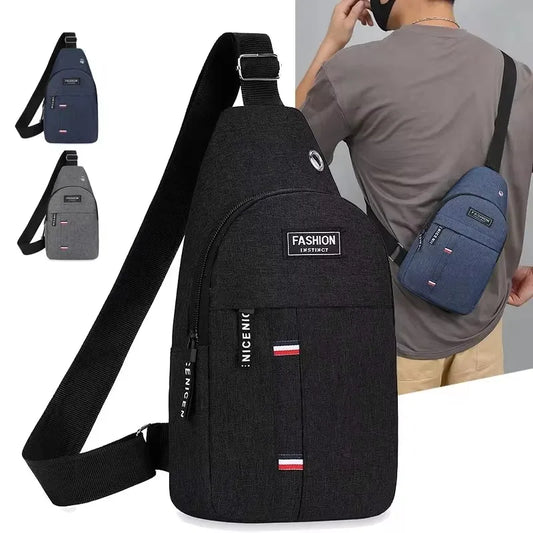 Bolsa de peito masculina transversal com grande capacidade para esportes e lazer