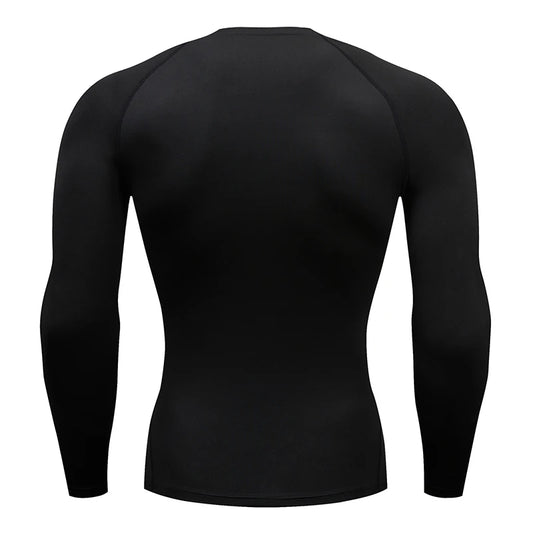 Camiseta de Compressão Masculina de Manga Longa para Corrida e Treino
