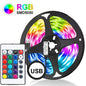 Fita de Luz LED USB 5M RGB com Controle Remoto de 24 Teclas!