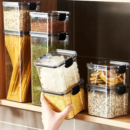 Recipientes Herméticos e Empilháveis para Armazenamento de Alimentos