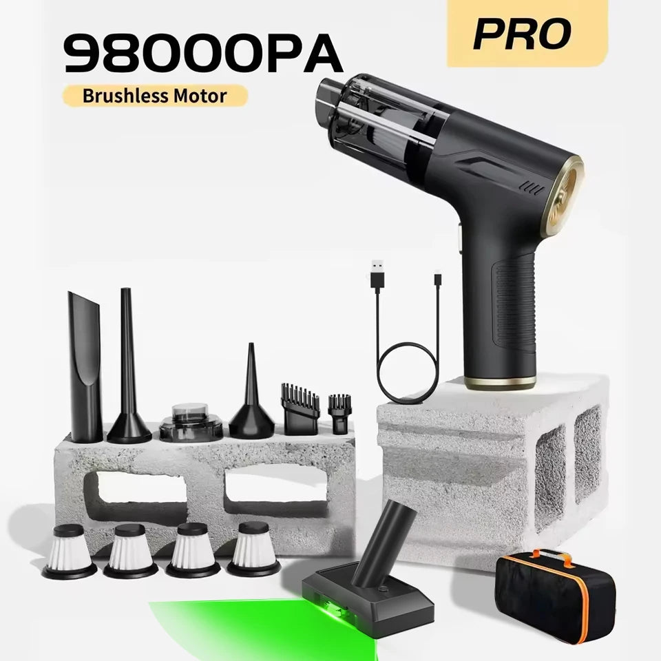 Mini Aspirador de Mão CENRR 98000PA – Potente e Sem Fio!