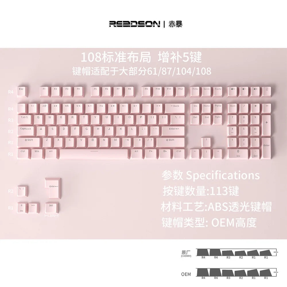 Keycaps brancos 108 teclas