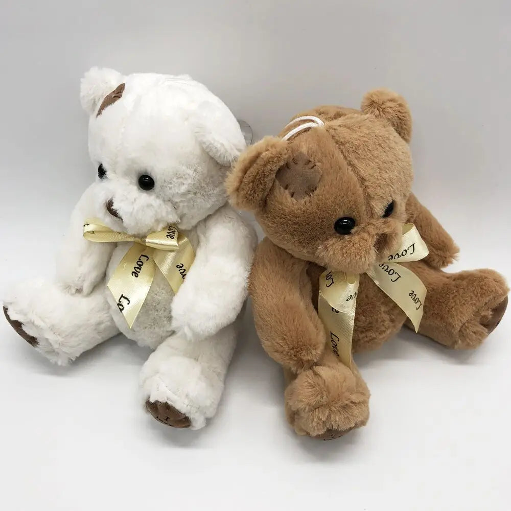 Urso de pelúcia 18 cm – brinquedo macio em 3 cores.