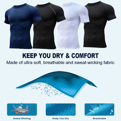 Camiseta de compressão masculina – treino e secagem rápida.